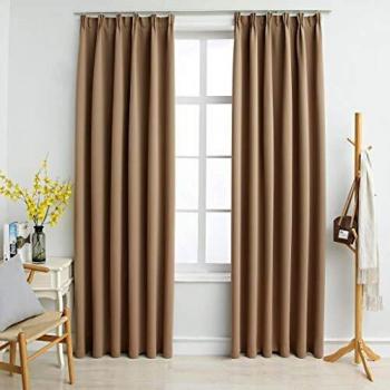VidaXL Room Darkening Curtains with Hooks 2 pcs Taupe 140x175 cm