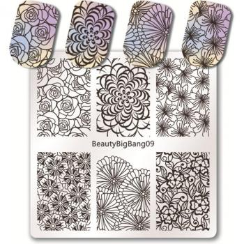 Set de plantillas para manicura cuadradas 6x6 cm BeautyBigBang