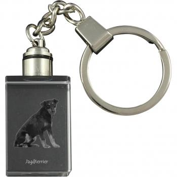 Chien en Cristal Jagdterrier Porte‑clés Illuminé