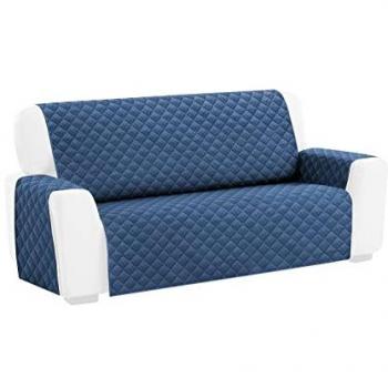 Funda de sofá trapuntada 4 plazas azul