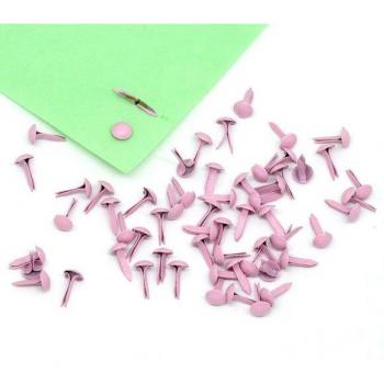 500 Pcs Pink Metal Mini Brads for Crafts 9x5mm