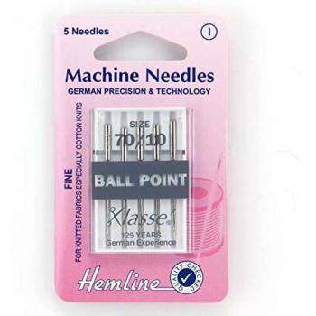 Hemline H101.70 Ball Point Needles for Sewing Machines