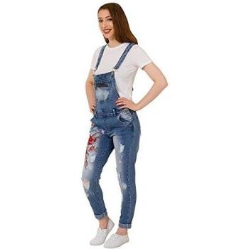 Distressed Slim Fit Denim Dungarees (Zara XS)