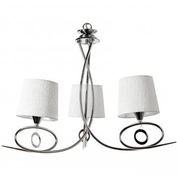Chandelier Métal 3xE14 Abat-jour Blanc
