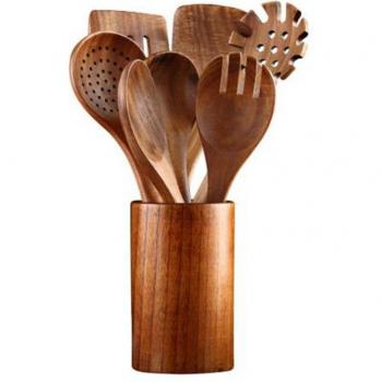8-Piece Wooden Spoon and Spatula Set