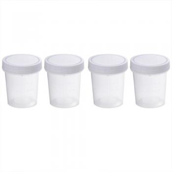 Kit de 2 Tasses à Urine Pratique 120 mL – Récipient stérile blanc, gradué, sans étiquette