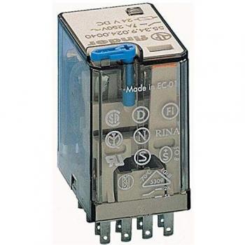 Relè Industriale Finder 24V DC 4 Contatti 7A con Pulsante di Prova e Indicatore Meccanico