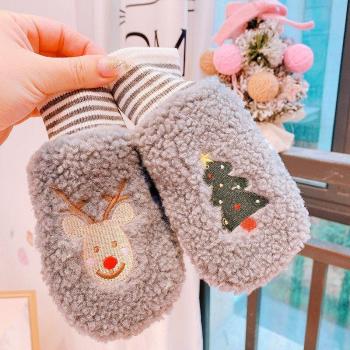 Soft Plush Mittens for Children 4-8 Years