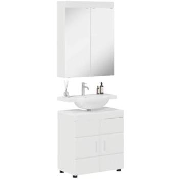 Engineered Wood Tulum White Bathroom Furnishings by VidaXL