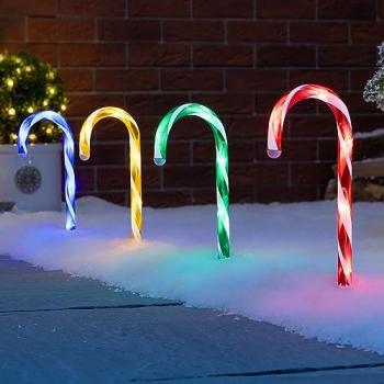 Christow 26cm Candy Cane Christmas Path Lights
