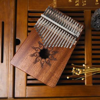 Kalimba de madera de pino 17 teclas y martillo incluido