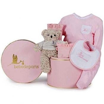 BebeDeParis | Cadeaux originaux pour les nouveau-nés | Panier de bébé classique essentiel | Boîte de modèle de cadeau de bébé d'| 3-6 mois