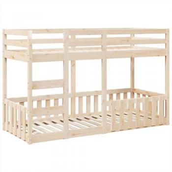 Lit superposé bois pin 75 × 190 cm avec marches intégrées – VidaXL