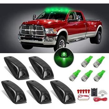 Black Smoke Cab Lighting System – HOCOLO Roof Cover, Green T10 LEDs, Switch Set
