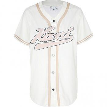 Tee Karl Kani con acabado beige suave
