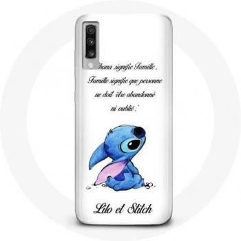 Lilo et Stitch Ohana Hoesje voor Samsung Galaxy A70 Wit