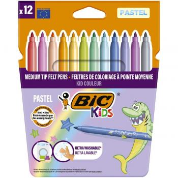 Kit de Marcadores Pastel Kid Couleur 12 Unidades Bic