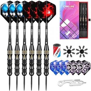 CyeeLife Steel Tip Darts 24g – Aluminum Shafts & O‑Rings
