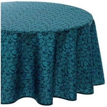 Nappe décorative anti-tache D180 cm feuilles