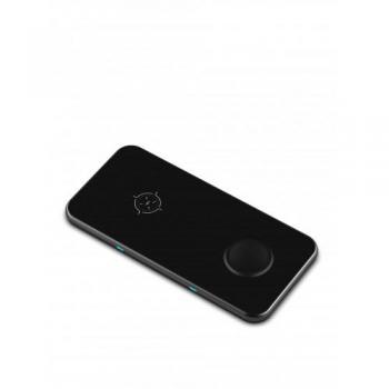Cargador inalámbrico negro 2 en 1 para dispositivos Apple