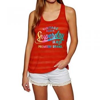 Superdry Canotta Rosso Mela Retro S