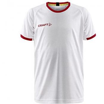 Bright Red & White Craft Progress 2.0 Kid's Jersey, Short Sleeve, 10‑12 Years