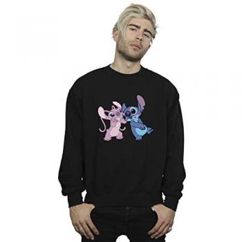 Sudadera XXL Hombre Lilo & Stitch con Estampado Kisses
