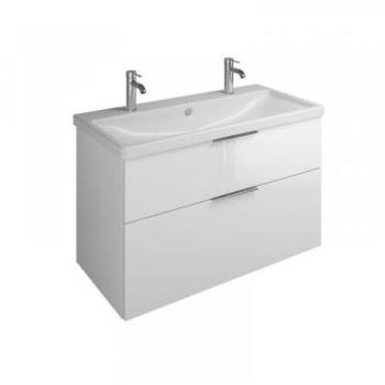 Burgbad Eqio Waschtisch, Breite 1030 mm, Eiche Dekor Cashmere, Schwarzgriff