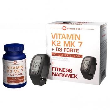 Vitamín K2 MK7 s D3 Forte 125 tbl. + Fitness náramek zdarma