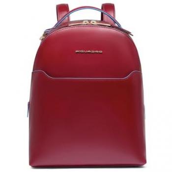 Piquadro Leder Cityrucksack Blau Quadrat für Damen