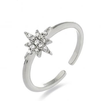 Rhodinierter Kimsel Ring mit Zirkonia