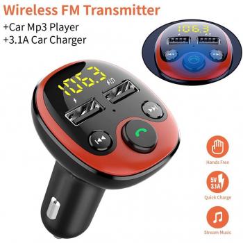 BT21-B Auto Hands-Free: Modem FM+MP3 con doble puerto USB