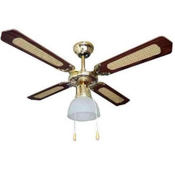Ventilatore Soffitto Antigua Pale Legno e Rattan