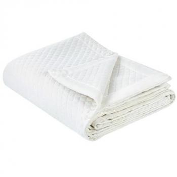Copriletto Decorativo in Poliestere con Motivo Rilievo 200 x 220 cm Bianco Crema Nape