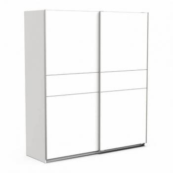 Armario Alto Blanco Mate con 2 Puertas Correderas Grandes