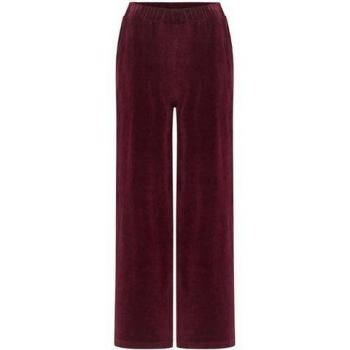 Tranquillo Damen‑Hose – Bio‑Nicky Velours, weites Bein, Wein, L