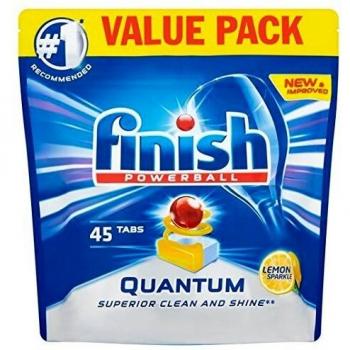 Finish Quantum Max Dishwasher Tablets, Lemon Sparkle, 1 Pack of 45