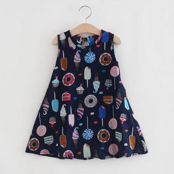 Vestidos infantiles veraniegos sin mangas pastel helado