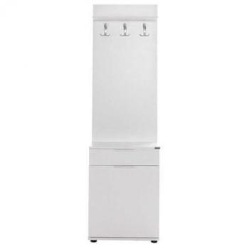 1‑Drawer White Hallway Storage & Coat Rack (