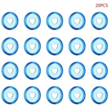 20 Anillos Transparentes Corazón 24mm para Carpeta y Cuaderno