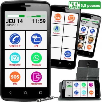 Smartphone Senior 4G Mobiho-Essentiel 16 Go Bleu