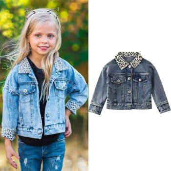 Baby Girl Casual Leopard Print Denim Jacket 0-5T