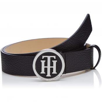 Cinturón Tommy Hilfiger TH Round Buckle 3.0, Negro para Mujer