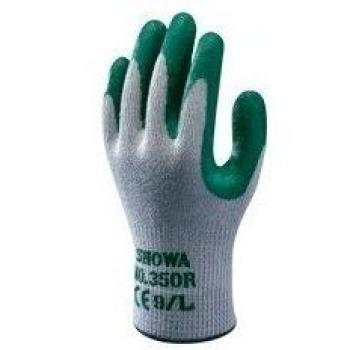 Showa 350R Nitrile Grip Glove, Grey/Green, Size 7
