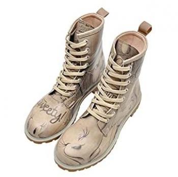 DOGO Damen Wb Long Boots Tweety mit Rosen Schnürboots, vegan, Gr. 40