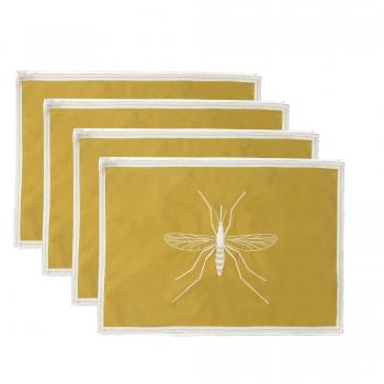 Febronie Manteles Individuales Amarillo Limón 4 Piezas 35x50