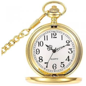 Vintage ShuFu Montre de Poche Quartz Smooth en Or