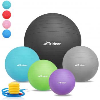 Trideer 5 Sizes Ball Chair with Quick Pump Included (Black, L)