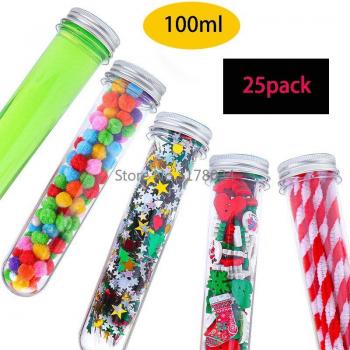 25Pcs 40ML Clear Storage Test Tubes