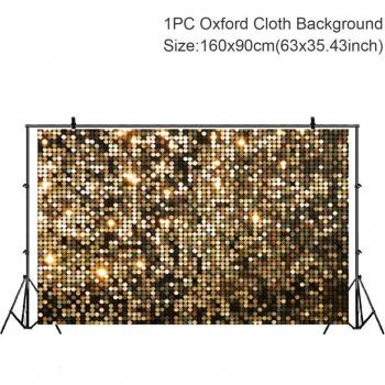 1.6M Gold Glitter Wall Curtain for Birthday and Baby Shower